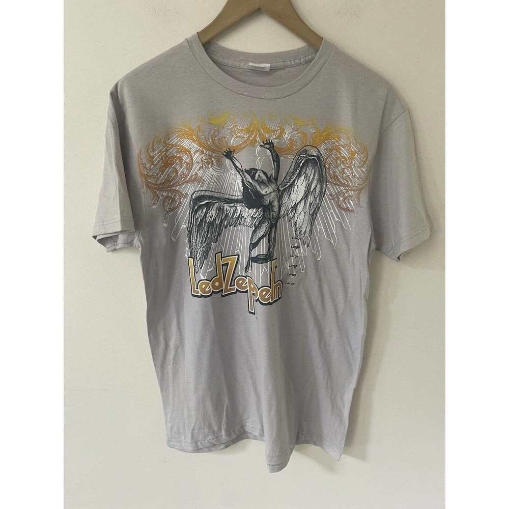 Bay Island Led Zeppelin Graphic Men's L Gray Festival Short Sleeve T-Shirt New
